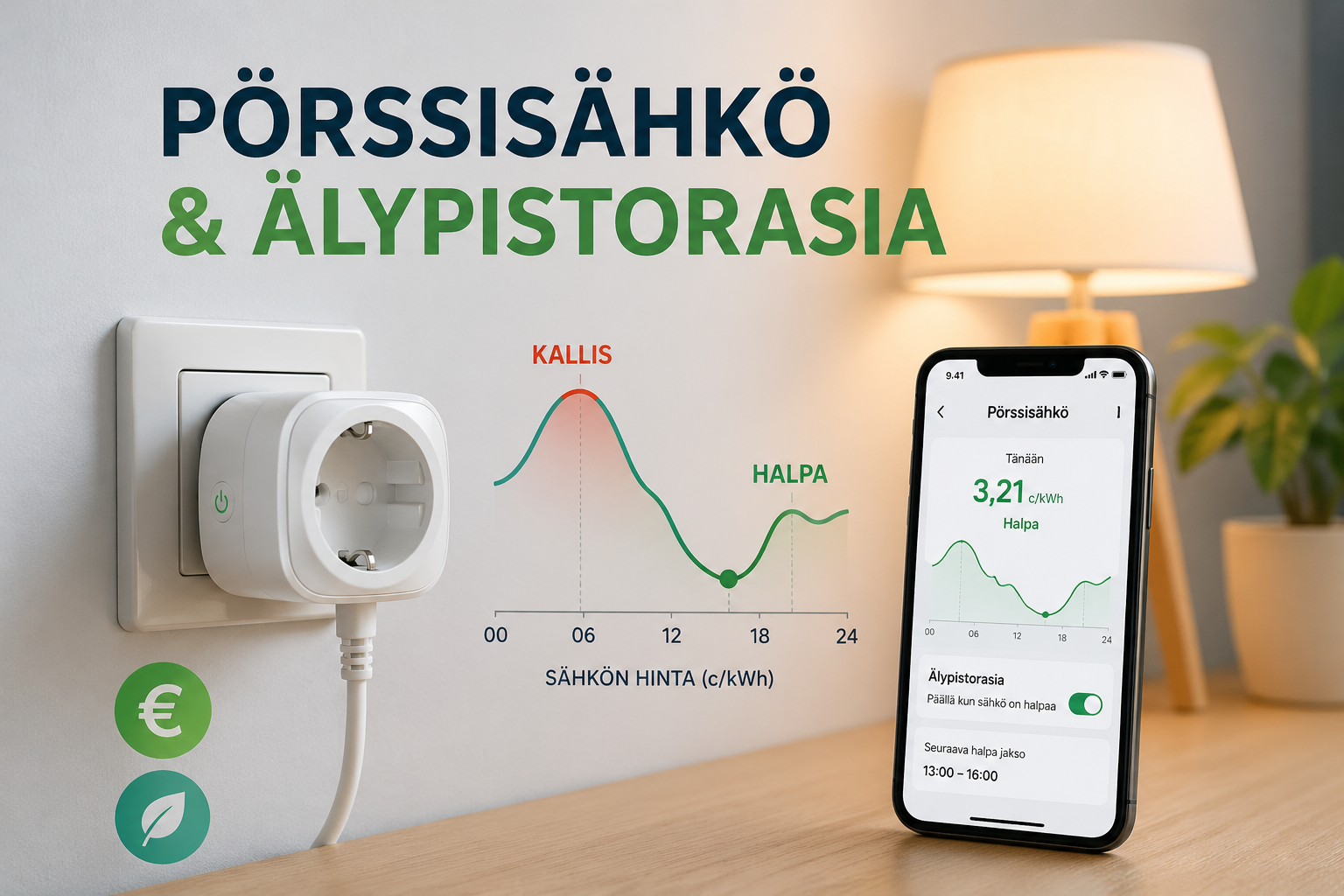 Älypistorasia kotona pörssisähkön ohjaukseen