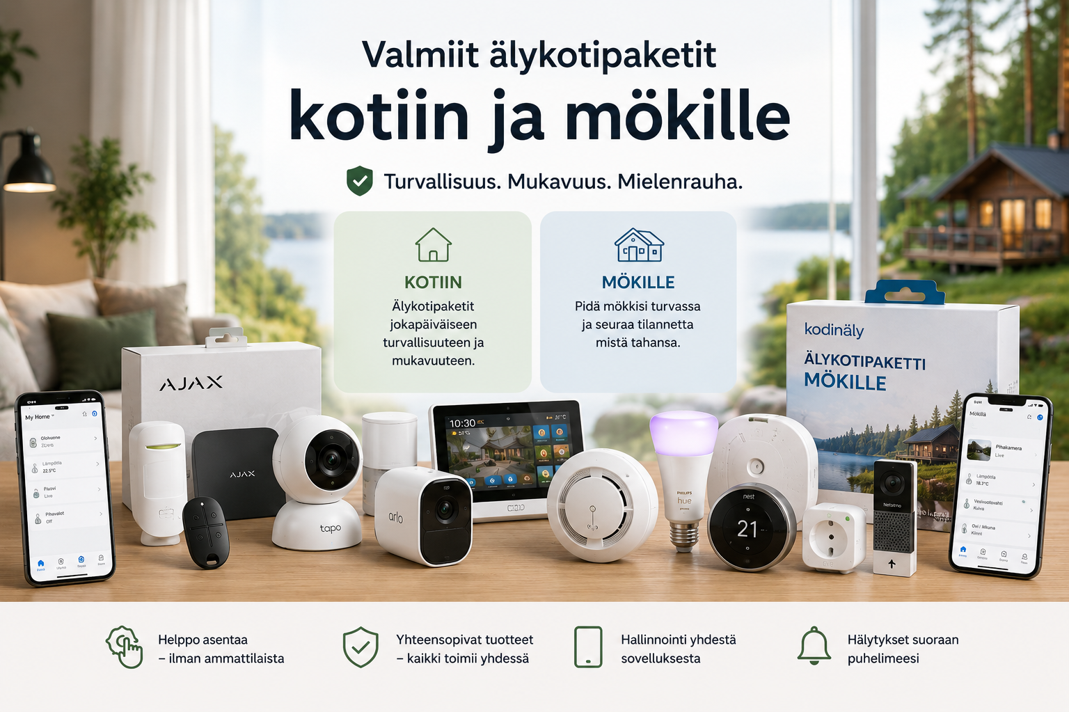 Valmiit älykotipaketit kotiin ja mökille