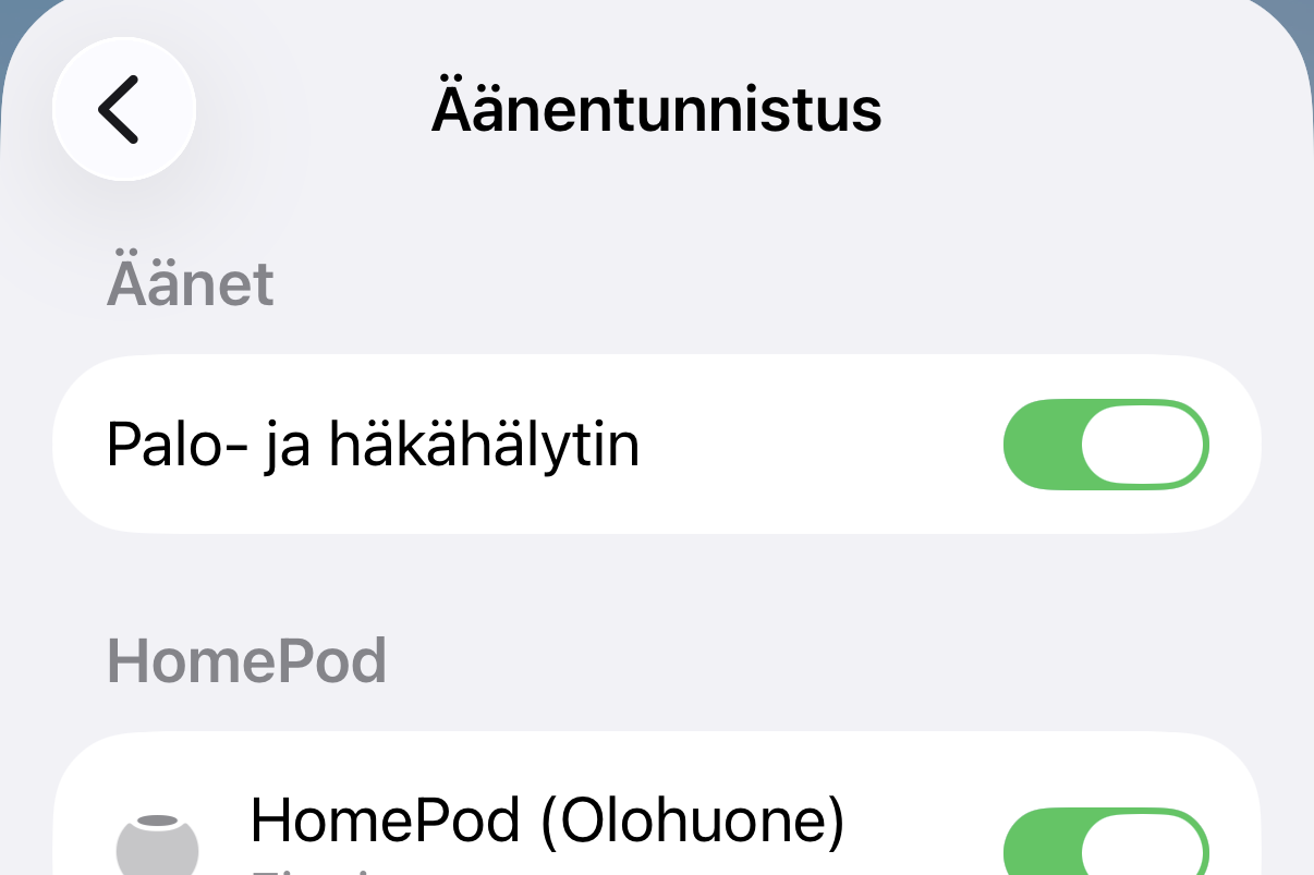 Apple Koti -sovelluksen asetukset iPhonessa
