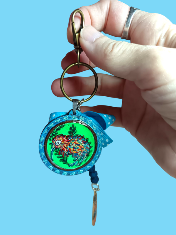 Collection "Oiseaux exotiques" - Porte clés - Kiwi Arc en ciel N°4