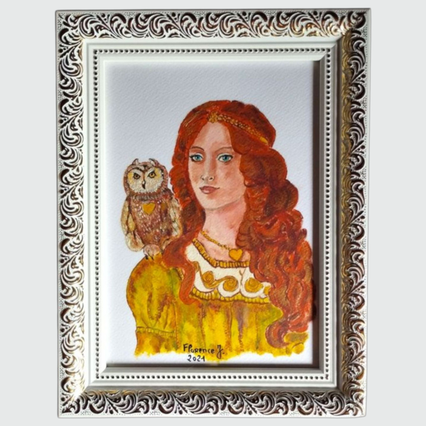 Déesse Athéna et sa chouette