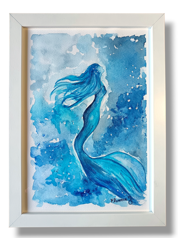 Fusion — Aquarelle originale encadrée 🌊
