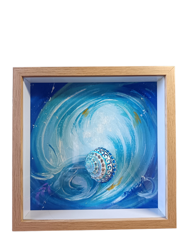 Écrin de la mer — Peinture acrylique en cadre-vitrine 3D 💦