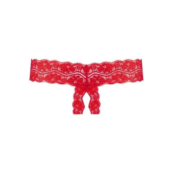 Underneath - Kyra Tanga mit offenem Schritt - Rot
