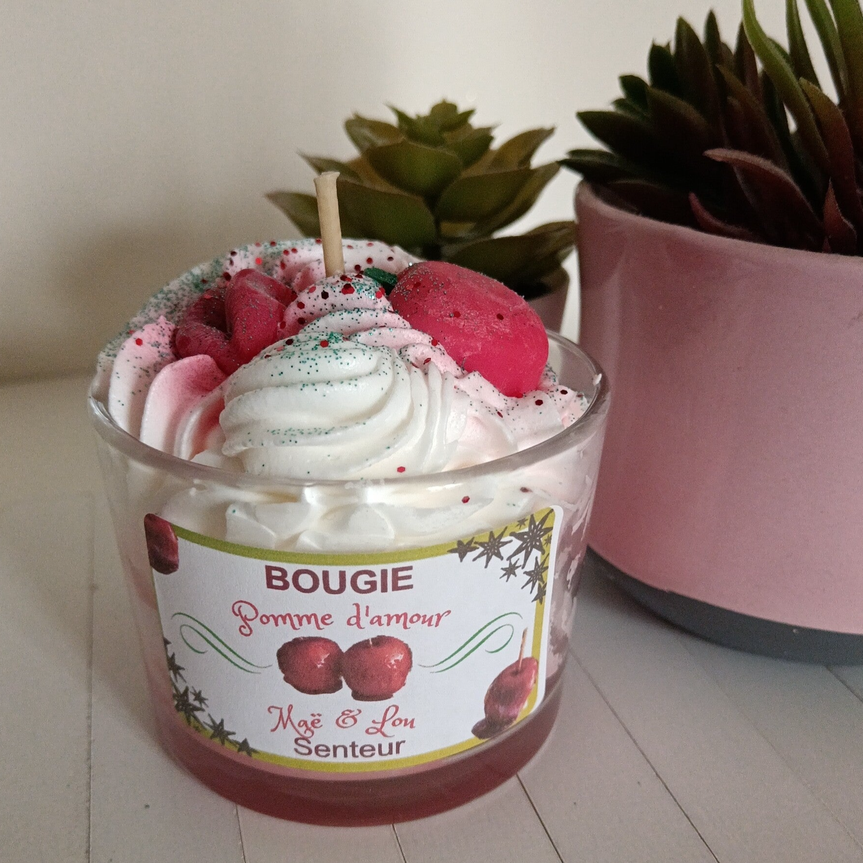 Bougie pomme d'amour