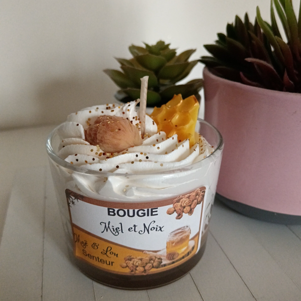 Bougie miel et noix