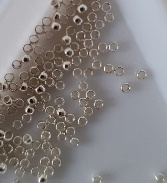 Knijpkraal zilver 2mm rvs- 10 stuks