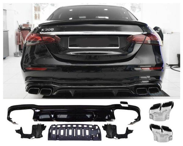 Diffuser geschikt voor Mercedes W213 E-Klasse met AMG-Line 2020-2023 (facelift)