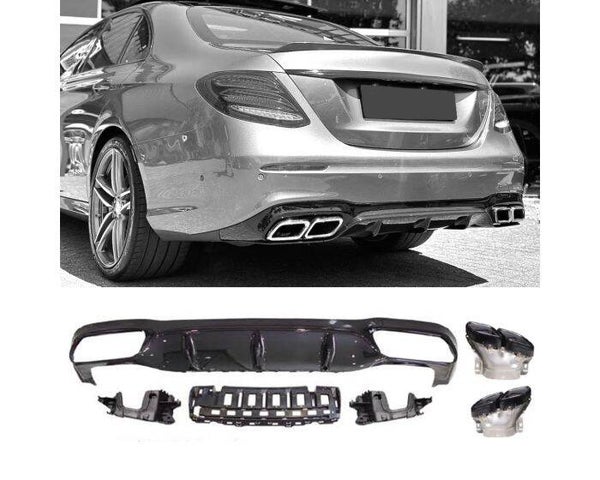 Sport Diffuser geschikt voor Mercedes W213 E-Klasse met AMG-Line 2017-2020 (pre-facelift)