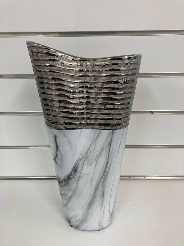 White marble effect vase