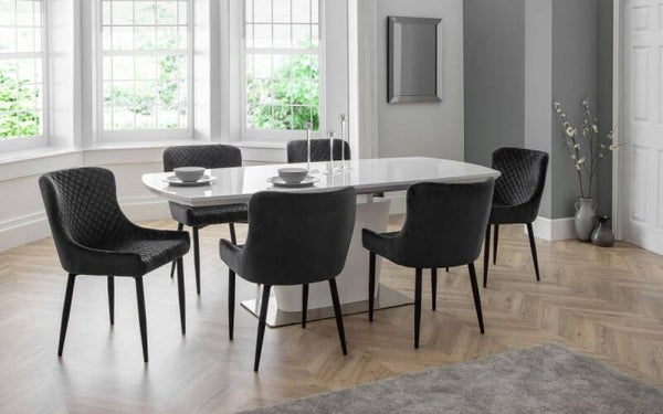 Como & Luxe Grey Dining Set 6 chairs