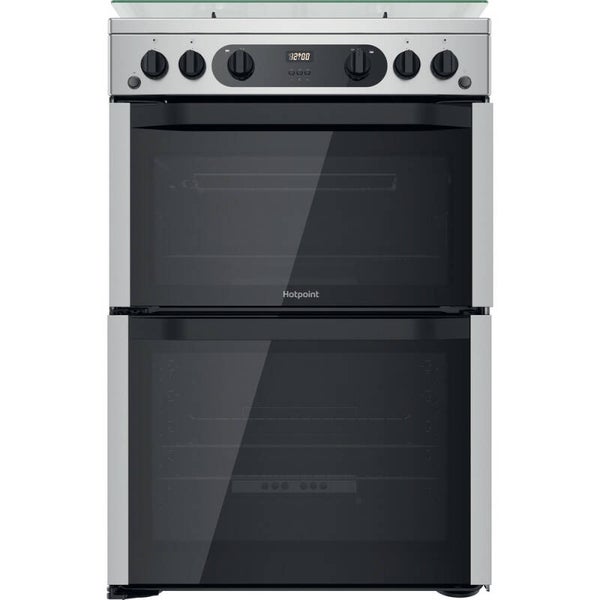 Hotpoint HDM67G0CCX/UK Gas Double Cooker - Inox 60cm