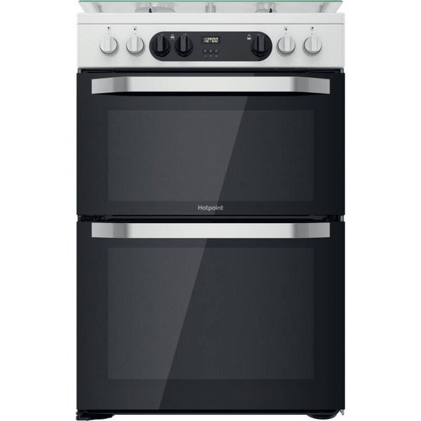 Hotpoint HDM67G9C2CW/UK Double Dual Fuel Cooker - White 60cm