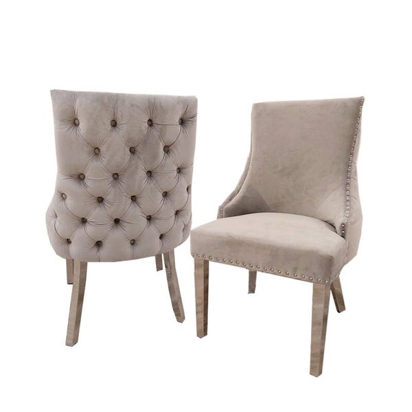 Kensington light grey velvet chair