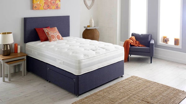 Georgia 4'6" Divan Bed 2 Drawer Foot End Sierra Silver