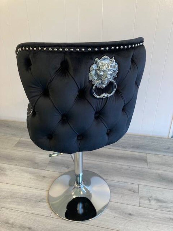 Valentino black velvet bar stool