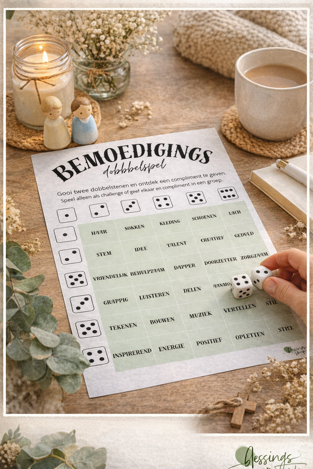 Bemoedigingspel Dobbelspel, Digitaal Download