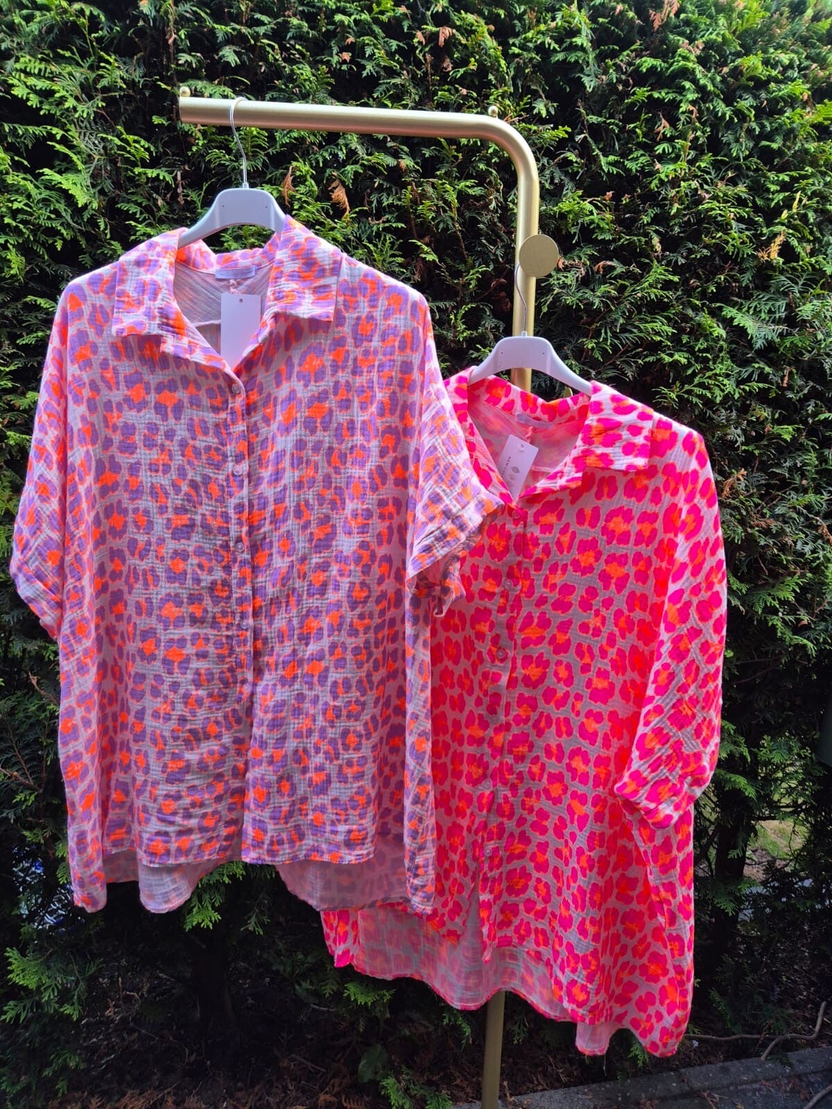 Oversized neon blouse