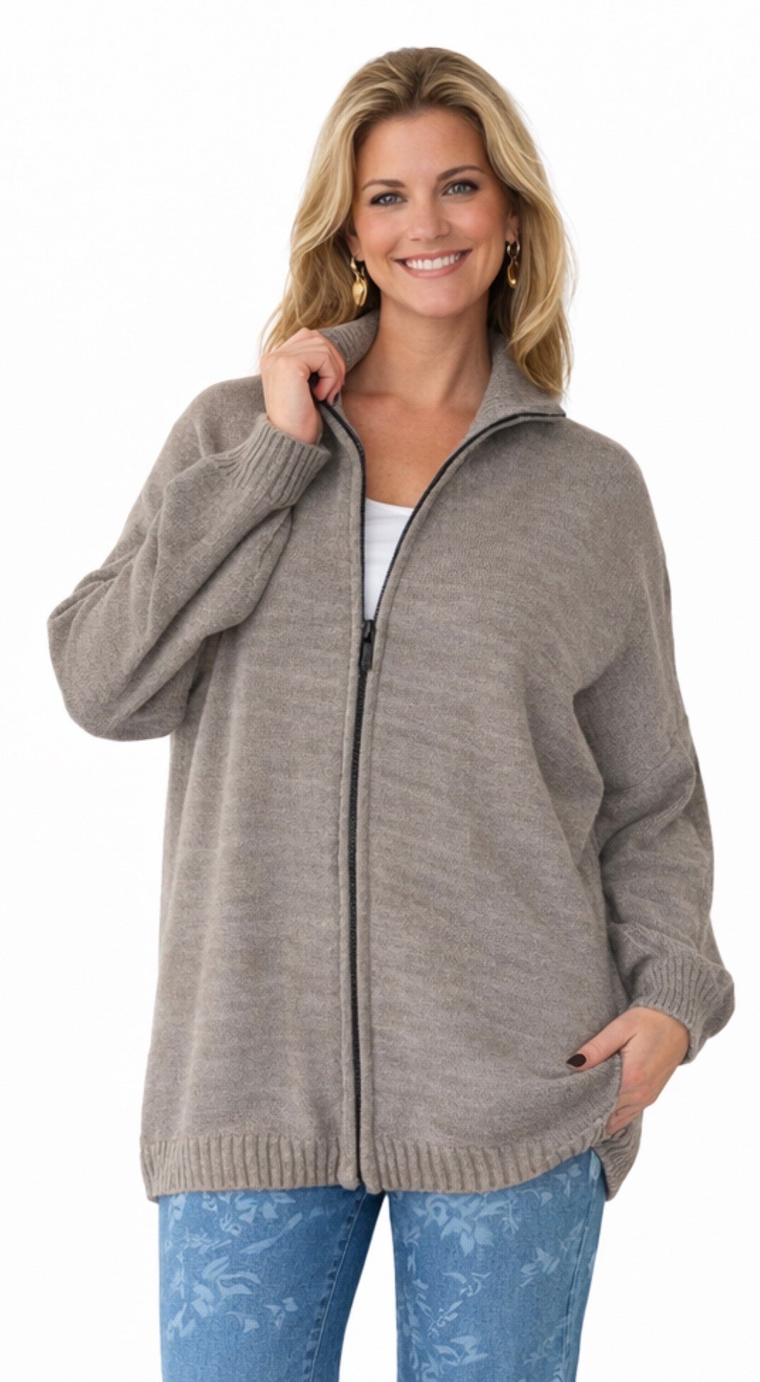 Gebreid vest met rits