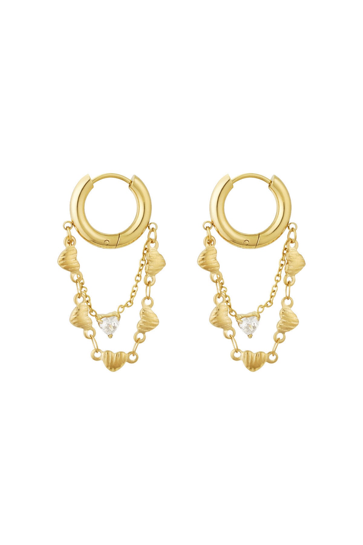 Oorbellen chain of hearts