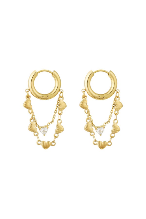 Oorbellen chain of hearts