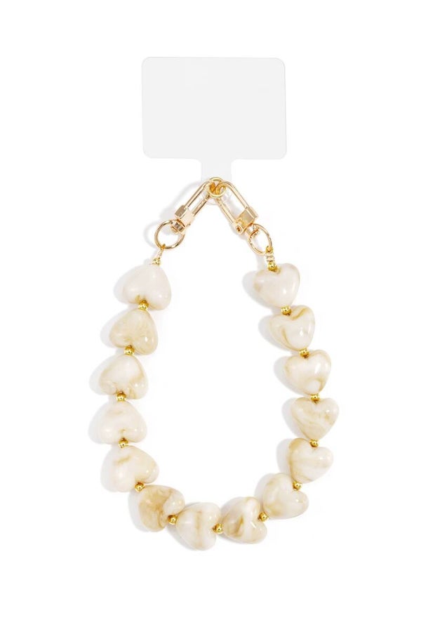 Telefoonkoord hart white marmer look