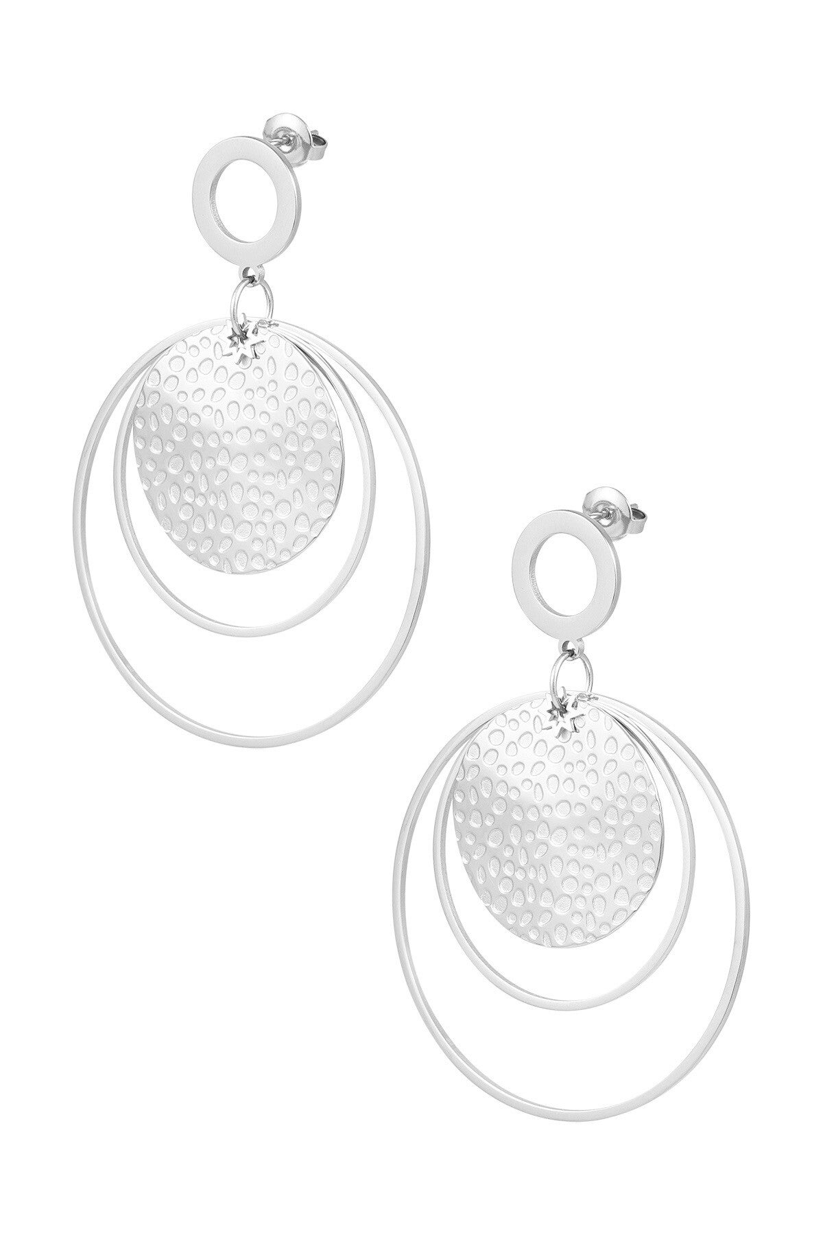 Oorbellen statement rings zilver