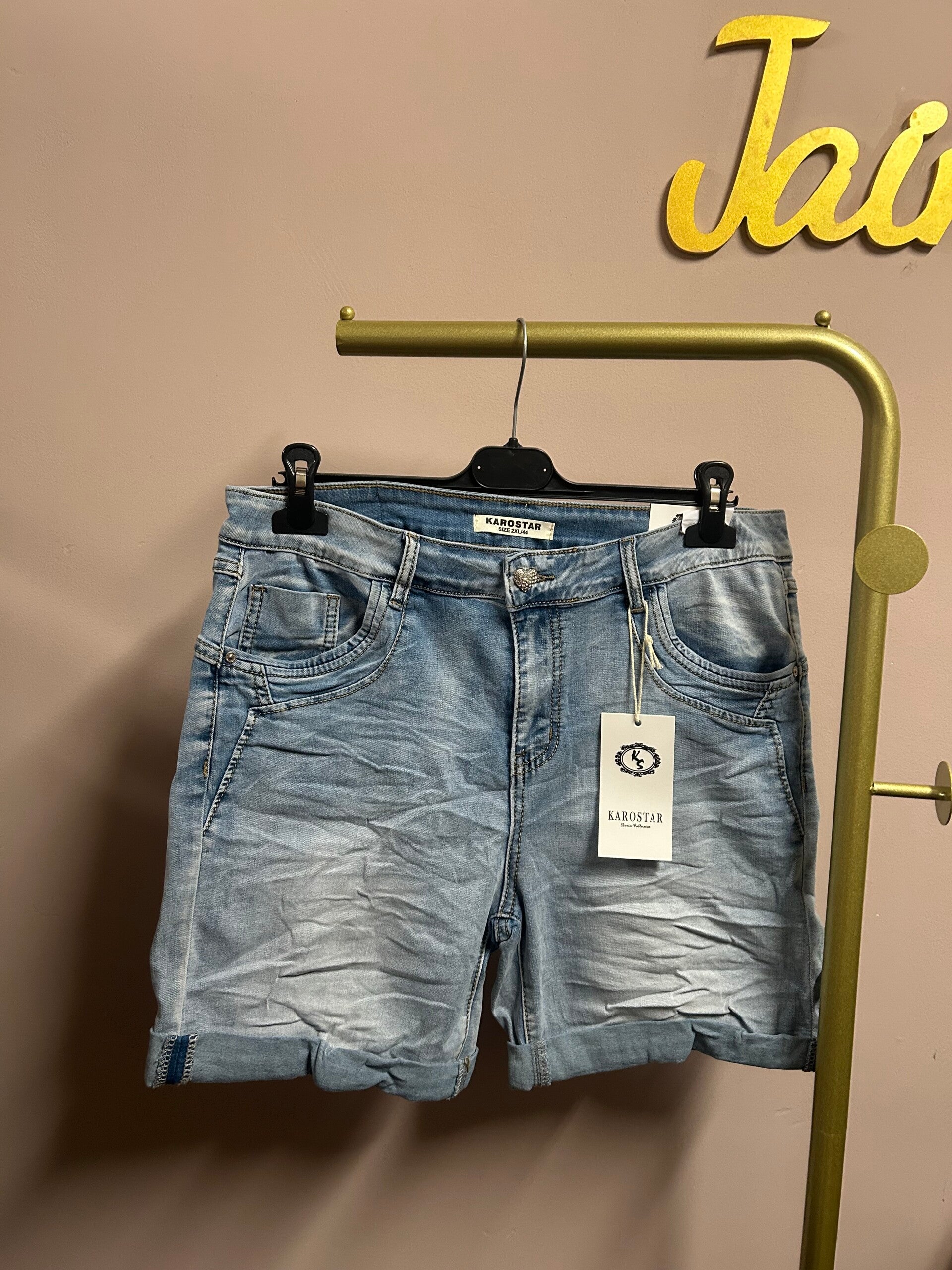 Denim korte broek karostar