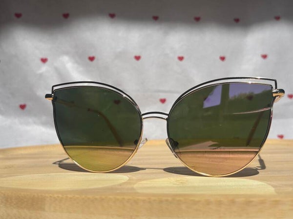 Zonnebril cateye pink/green