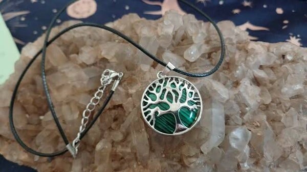 pendentif arbre de vie malachite