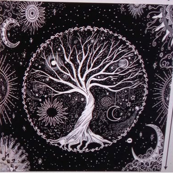 Tapis Tarot Vintage Peinte à la Main