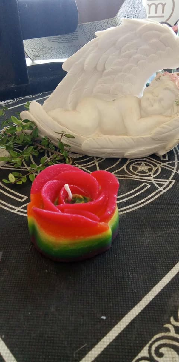 Bougie forme rose