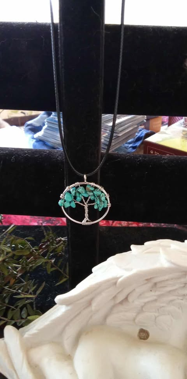 Collier arbre de vie turquoise