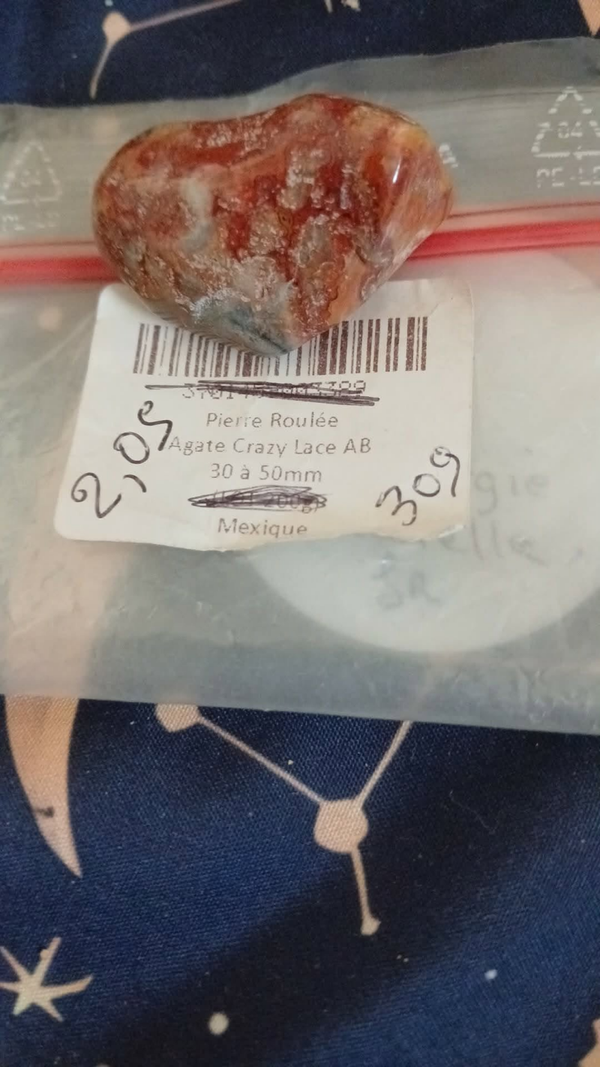pierre roulee agate crazy lace