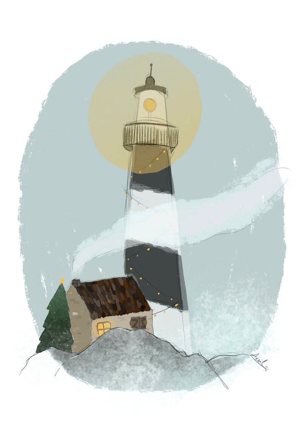 Carte « le phare en hiver »