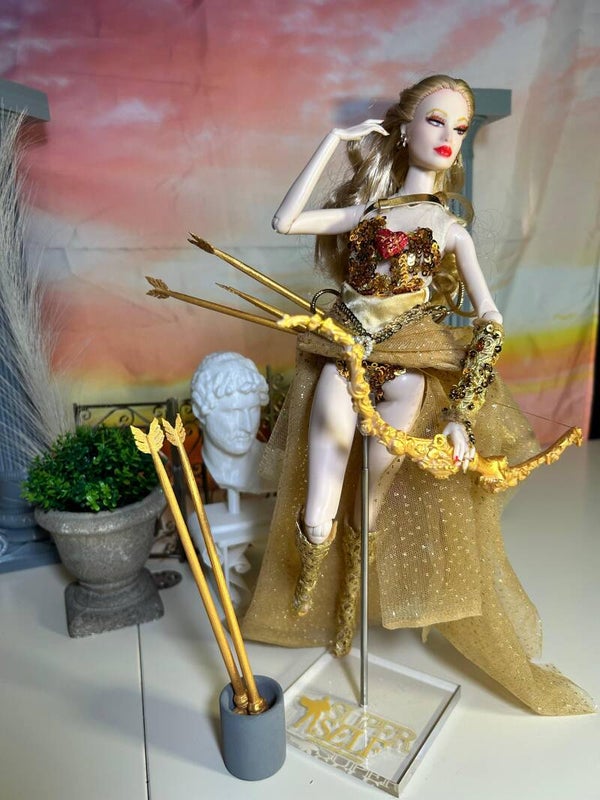 Kintsugi Cupid: The Gilded Ascent | High-Fashion Mythology OOAK Art Doll