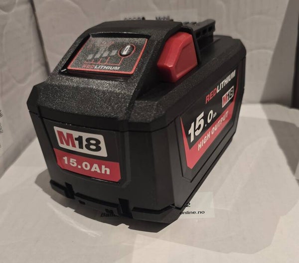Milwaukee 18volt 15Ah High Output erstatnings batteri.