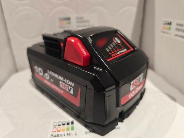 Milwaukee 10Ah High Output erstatnings batteri med lang rekkevidde.