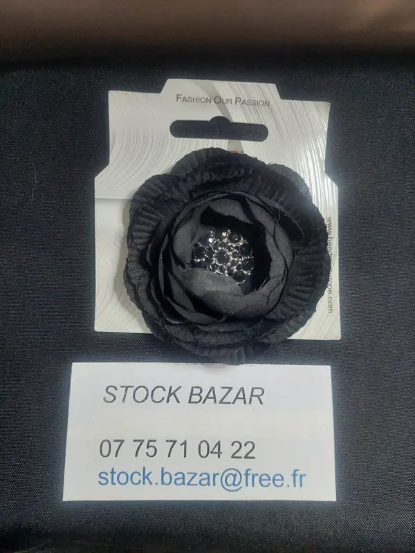 Pince cheveux fleur noire