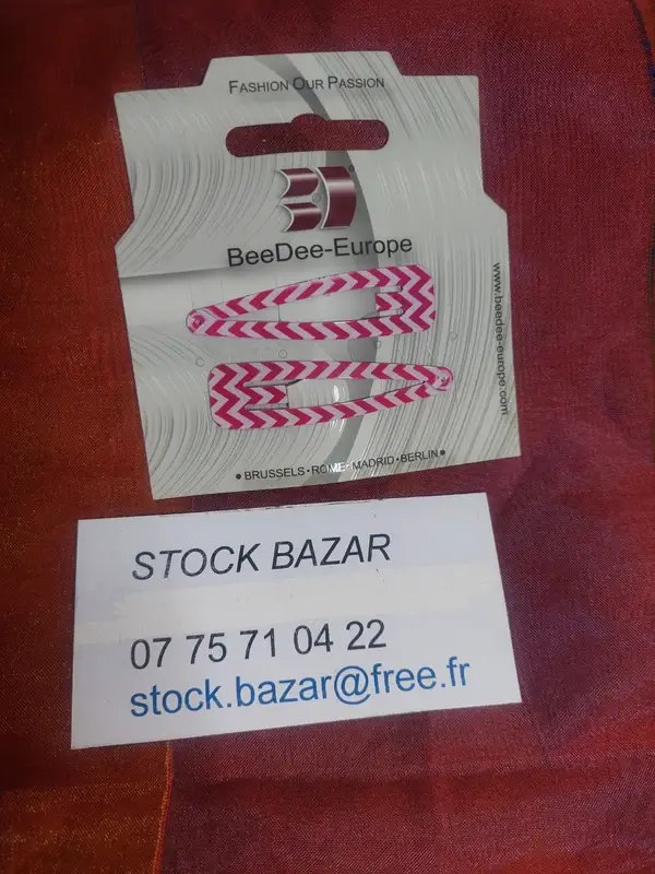 Deux Barrettes pince clic clac rose zigzag