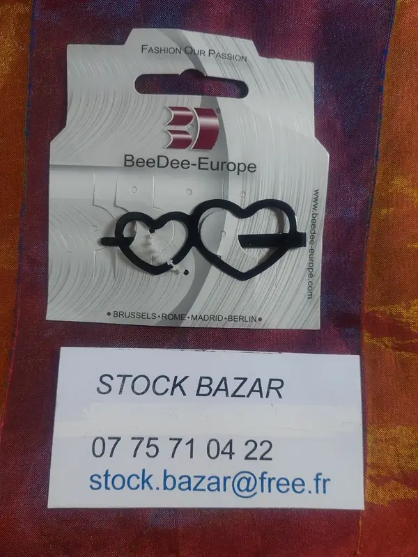 Barrette pince épingle modèle double coeur