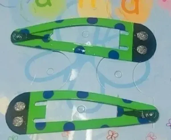 Barrettes pinces clic clac modèle à pois et paillettes