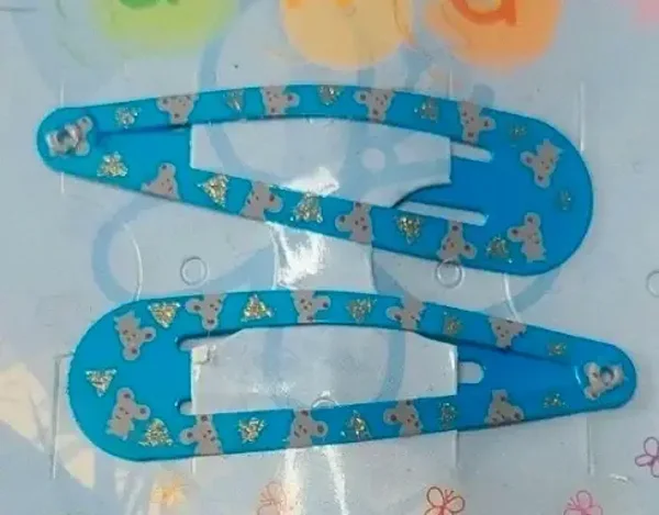 Barrettes pinces clic clac modèle souris grises
