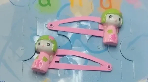 Barrettes pinces clic clac modèle poupées japonaises