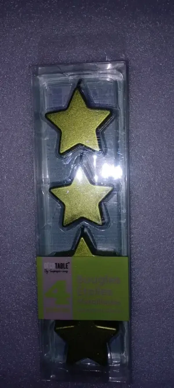 Bougies métallisées étoile verte