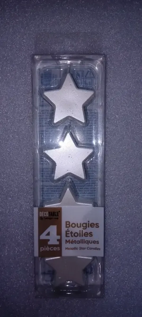 Bougies métallisées étoile blanche