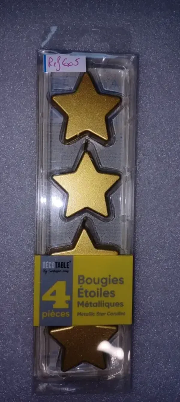 Bougies métallisées étoile or