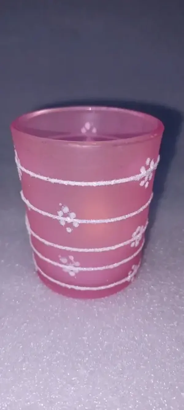 Photophore verre rose