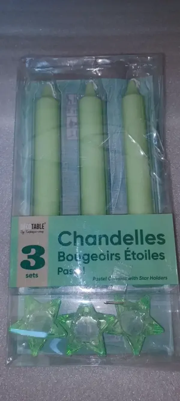 Chandelles avec bougeoirs étoiles