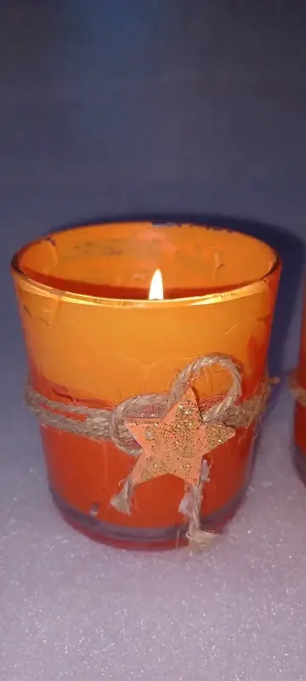 Photophore orange avec cordelette
